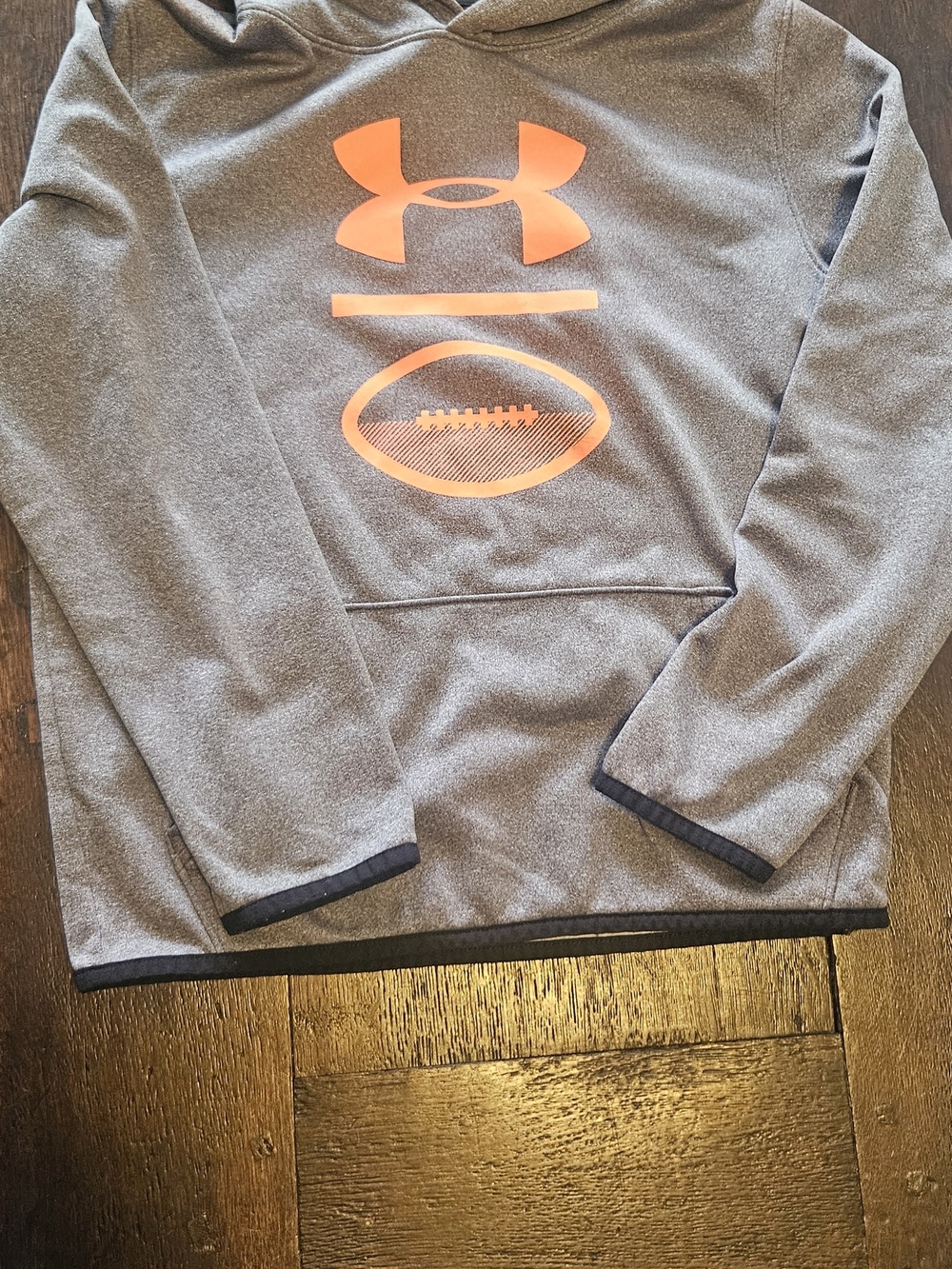 Under Armour Kids' Gray Hoodie with Orange Logo